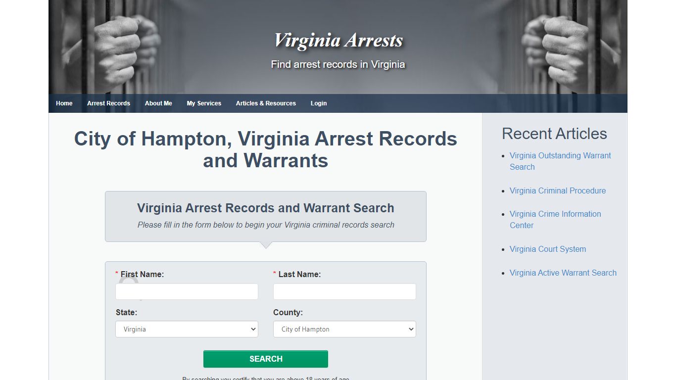 City of Hampton, Virginia Arrest Records and Warrants